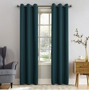 Sun Zero Teal Blackout Curtains 2 Panels 40x63"